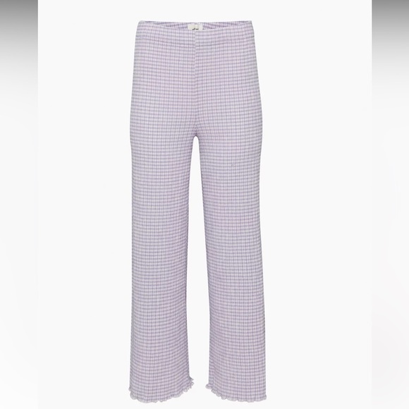 Aritzia Wilfred Verona Pants Gingham Lavender - Picture 3 of 9